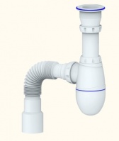 cифон для мойки с прикручивающимся выпуском 1 1/2  и гибким соединением д.40х40/50