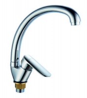 Смеситель для мойки Lark из латуни с высоким повор. изливом, картр. D35 и подводкой 60 см