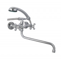 Смеситель  для ванны с поворотным изливом и душ. комплектом с мах-ками COUNTRY(кер.шайбы)