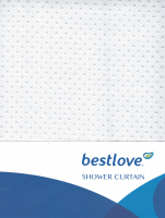 Штора для ванной комнаты из 100% полиэстера (80г/м2) 180*180 см с 12 кольцами (белый)