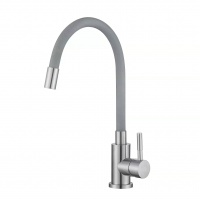 Смеситель для кухни STONE  с гибким серым изливом