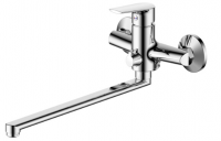 Смеситель для ванны MIA с изливом прямоуг.30см-дивертор на корпусе (с картриджем)