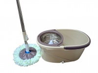 Ведро с отжимом со шваброй (металл) бежевый ЛИКВИДАЦИЯ