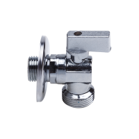 Кран шаровый угловой 1/2*1/2 н/н с удлин.резьбой и отражателем, хром, ручка флажок
