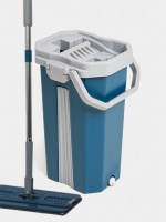 Ведро с отжимом со шваброй 8 л (синее) ЛИКВИДАЦИЯ