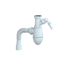 Сифон для тюльпана, умывальника без выпуска 1 1/4 отвод для стиральной машины гибкий