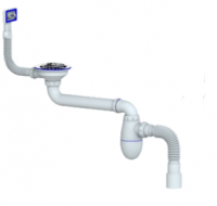 Сифон д/мойки со смещением прик. вып.3 1/2