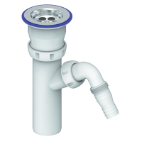 Выпуск 1 1/2 (40) с отводом под стиралку с винтом 6*40мм и чашкой н/ж