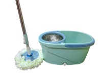Ведро с отжимом со шваброй (металл) бирюза ЛИКВИДАЦИЯ