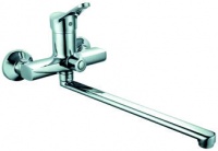 Смеситель д/ванны Falcon из латуни с пов. изл., встр. в корпус перекл., картр. D40 и душ. к-том