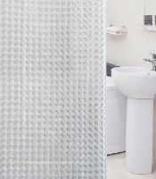 Штора для ванной PEVA 3D белая с 12 кольцами (белый)