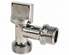 Кран шаровый угловой 1/2*3/4 н/н с отражателем, хром, ручка флажок