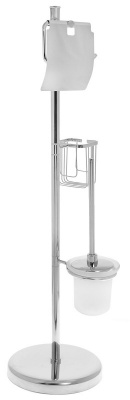 Напольная стойка WC: бумагодержатель+ерш (стекло)+держатель для дезодоранта