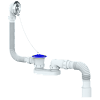 Сифон для ванны и глубокого поддона с переливом и гибким соединением д.40х 40/50 400мм